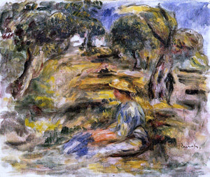  Pierre Auguste Renoir Seated Woman in Blue - Art Print