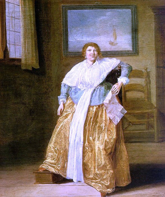  Dirck Hals Seated Woman with a Letter - Art Print