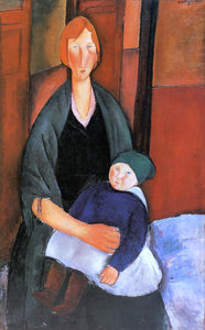  Amedeo Modigliani Seated Woman with Child (also known as Motherhood) - Art Print