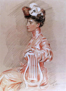  Paul Cesar Helleu Seated Young Woman - Art Print