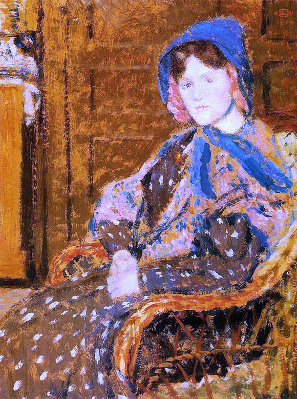  Georges Lemmen Seated Young Woman in a Blue Hat - Art Print