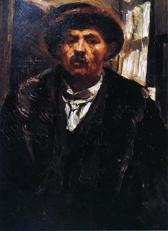  Lovis Corinth Self Portrait in a Fur Coat and a Fur Cap - Art Print