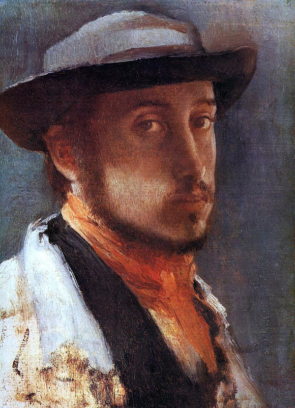  Edgar Degas Self Portrait in a Soft Hat - Art Print