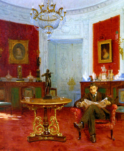  Alfred Guillou Self Portrait in an Interior - Art Print
