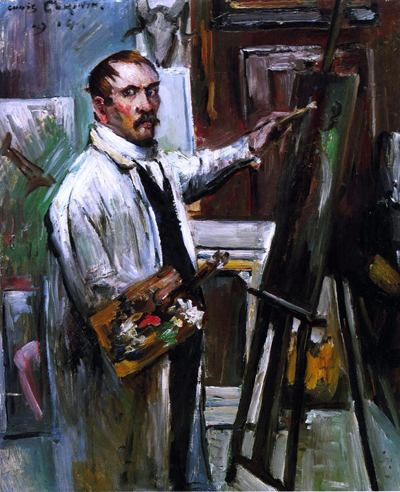  Lovis Corinth Self Portrait in the Studio - Art Print