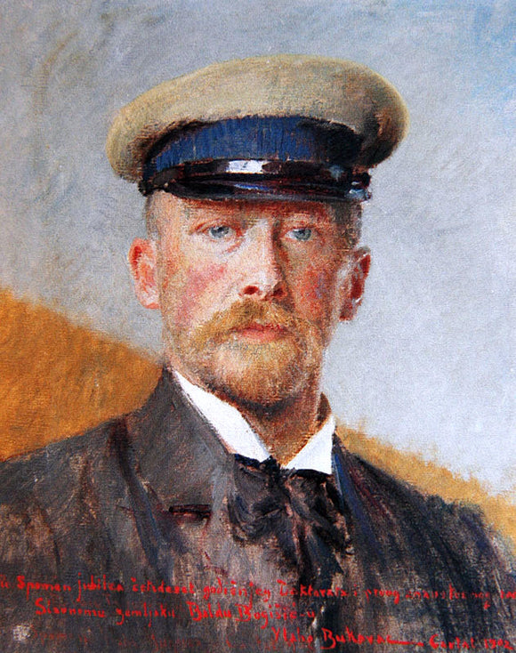  Vlaho Bukovac Self Portrait with a Captain's Hat - Art Print