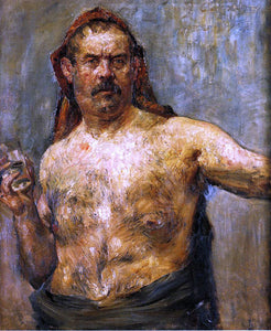  Lovis Corinth Self Portrait with a Glass - Art Print