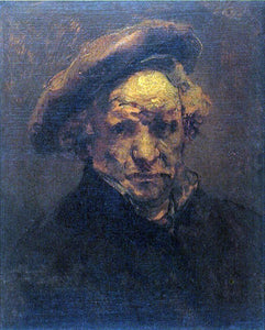  Rembrandt Van Rijn Self Portrait with Beret, Unfinished - Art Print