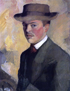  August Macke Self Portrait with Hat - Art Print