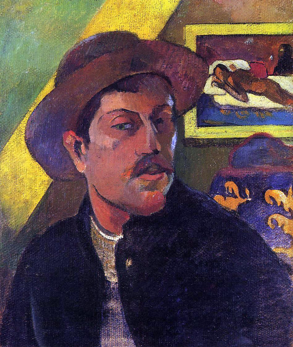  Paul Gauguin Self Portrait with Hat - Art Print