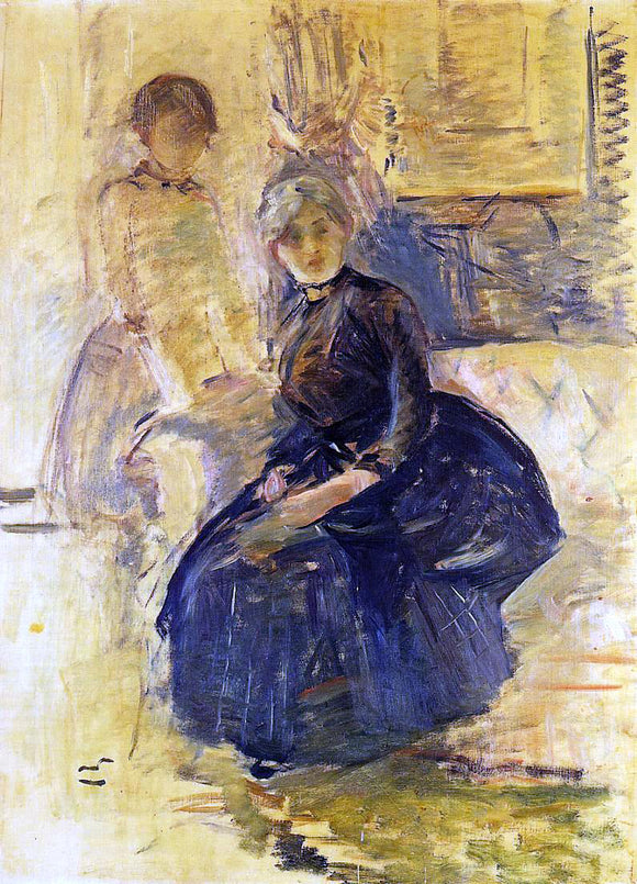  Berthe Morisot Self Portrait with Julie (study) - Art Print