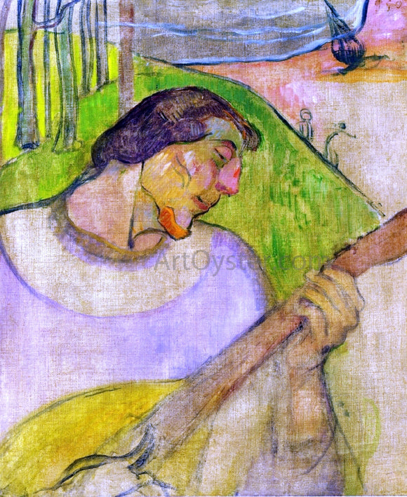  Paul Gauguin Self Portrait with Mandolin - Art Print