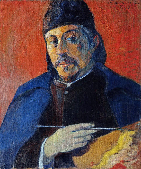  Paul Gauguin Self Portrait with Palette - Art Print