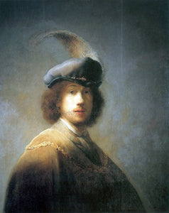  Rembrandt Van Rijn Self Portrait with Plumed Beret - Art Print