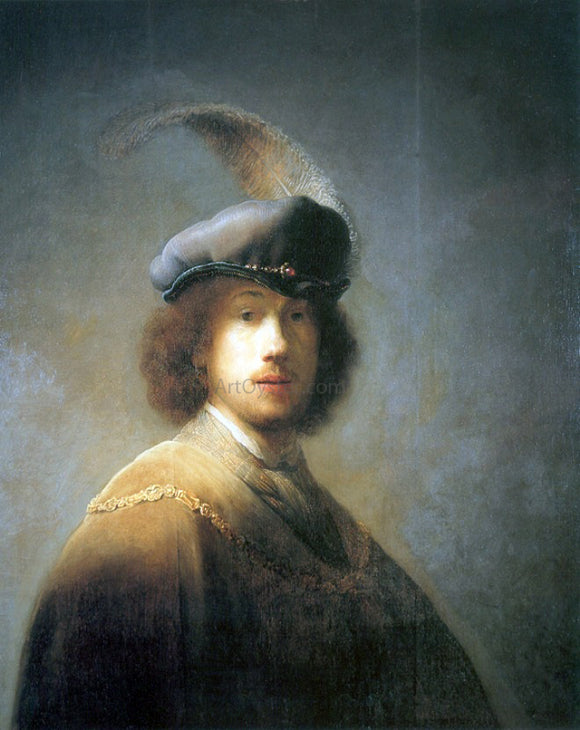  Rembrandt Van Rijn Self Portrait with Plumed Beret - Art Print
