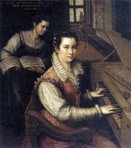  Lavinia Fontana Self-Portrait at the Spinet - Art Print
