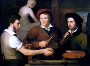  Friedrich Wilhelm Von Schadow Self-Portrait With Brother Rudolph And Bertel Thorvaldsen - Art Print