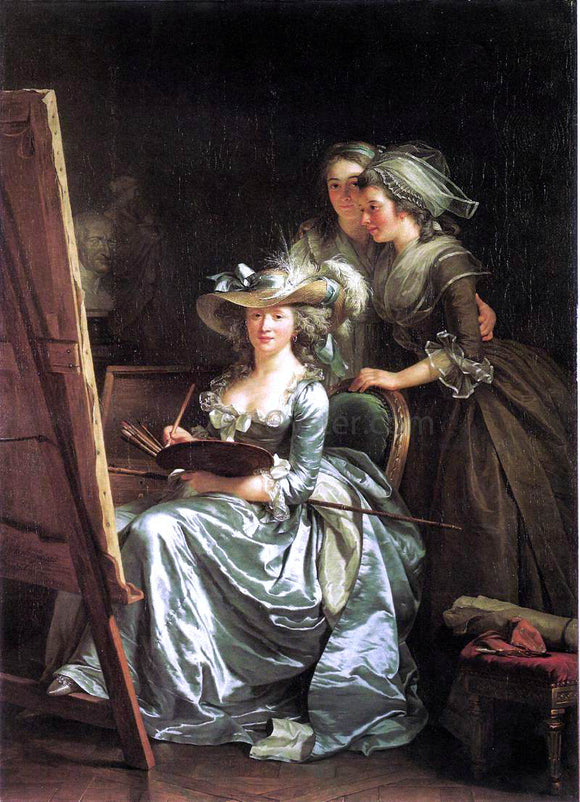  Adela?Øde Labille-Guiard Self-Portrait with Two Pupils - Art Print