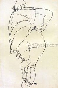  Egon Schiele Semi-Nude, Back View - Art Print