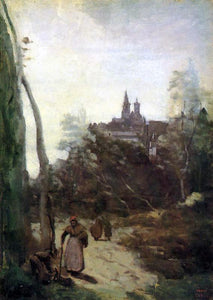  Jean-Baptiste-Camille Corot Semur - the Path from the Church - Art Print