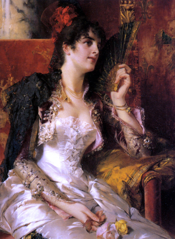  Conrad Kiesel Senorita with a Fan - Art Print
