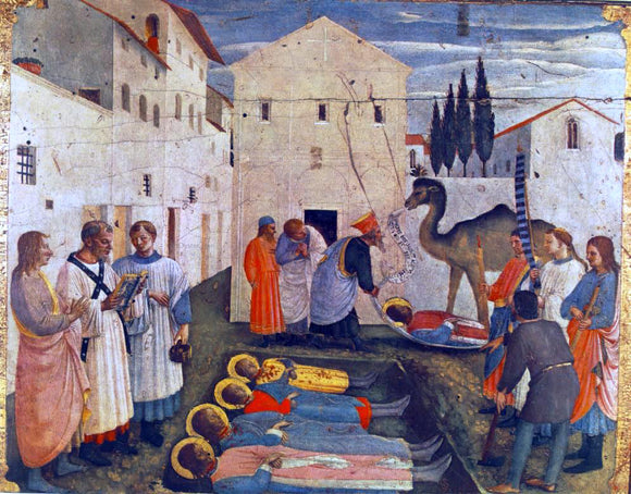  Fra Angelico Sepulchring of Saint Cosmas and Saint Damian (San Marco Altarpiece) - Art Print