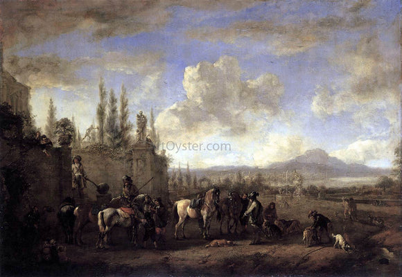  Philips Wouwerman Setting out on the Hunt - Art Print