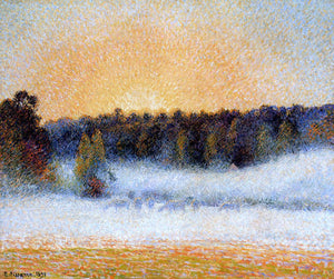  Camille Pissarro Setting Sun and Fog, Eragny - Art Print