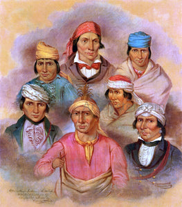  George Winter Seven Potawatomi Natives - Art Print