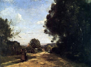  Jean-Baptiste-Camille Corot Sevres-Brimborion - View toward Paris - Art Print