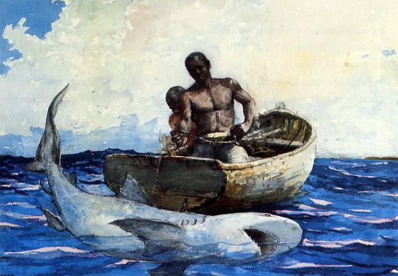  Winslow Homer Shark Fishing - Art Print