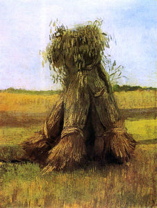  Vincent Van Gogh Sheaves of Wheat in a Field - Art Print