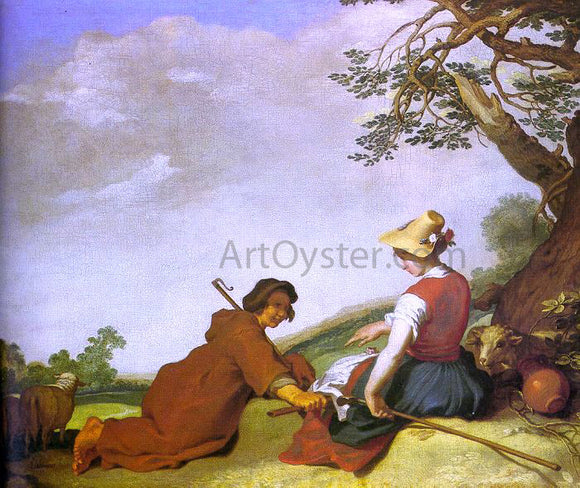  Abraham Bloemaert Shepherd and Sherpherdess - Art Print