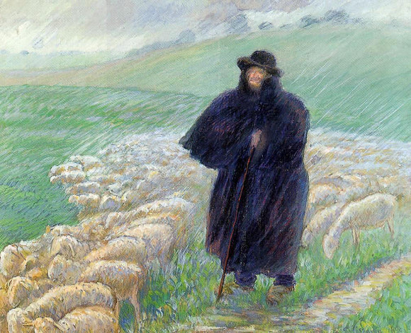  Camille Pissarro Shepherd in a Downpour - Art Print