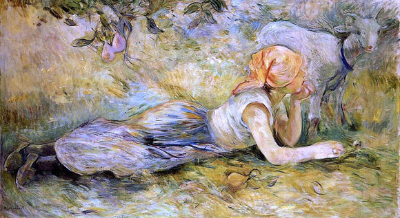  Berthe Morisot Shepherdess Laying Down - Art Print