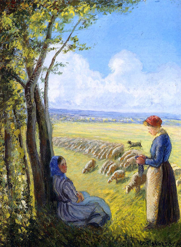  Camille Pissarro Shepherdesses - Art Print