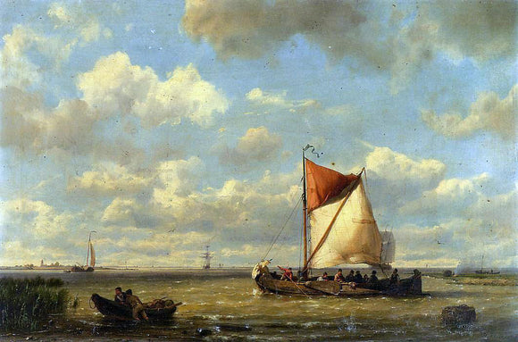  The Elder Hermanus Koekkoek Shipping in a Calm on the Zuyder Zee - Art Print