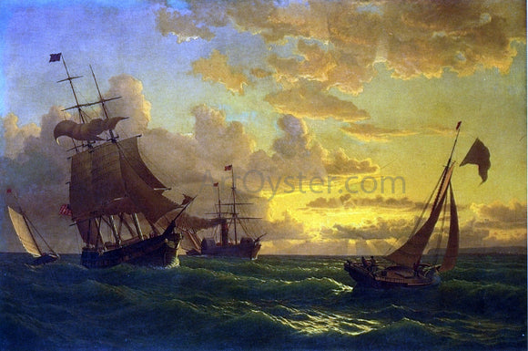  William Bradford Shipping in Rough Waters - Art Print