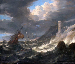  The Younger Pieter Mulier Shipping off a Rocky Coast in Storm - Art Print