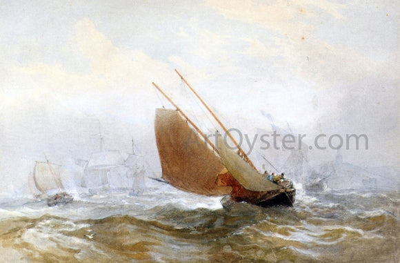  Edward Duncan Shipping off the Coast - Art Print