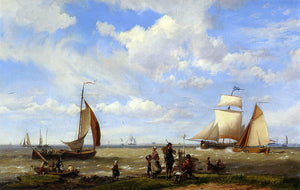  The Elder Hermanus Koekkoek Shipping off the Dutch Coast - Art Print