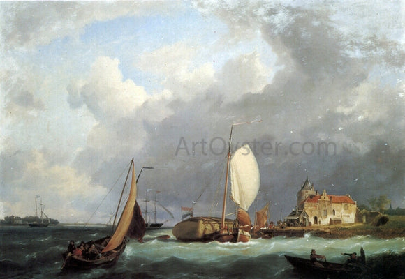  The Elder Hermanus Koekkoek Shipping off the Dutch Coast - Art Print