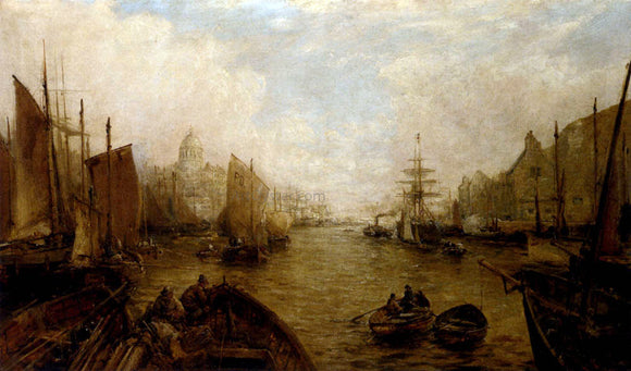  William Edward Webb Shipping on the Thames - Art Print