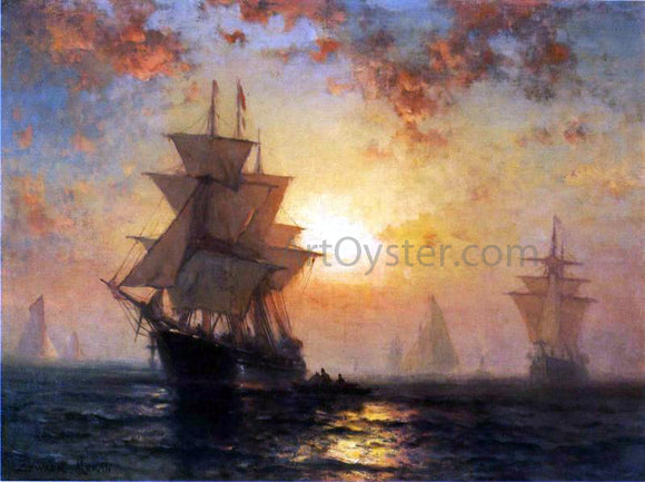  Edward Moran Ships at Night - Art Print