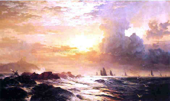  Edward Moran Ships at Sea - Art Print