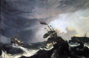  Ludolf Backhuysen Ships in Distress in a Raging Storm - Art Print