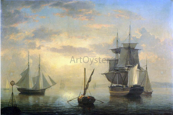  Fitz Hugh Lane Ships in Harbor - Art Print
