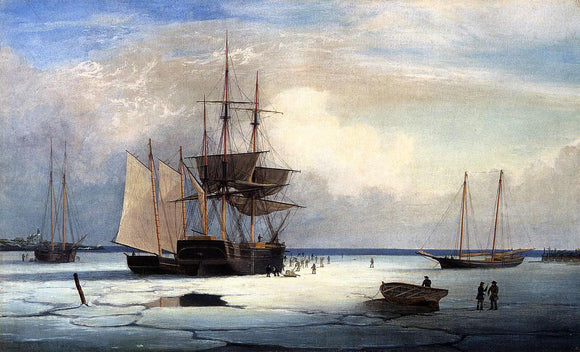  Fitz Hugh Lane Ships in Ice off Ten Pound Island - Art Print