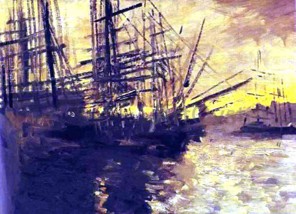  Constantin Alexeevich Korovin Ships in Marseilles Port. - Art Print