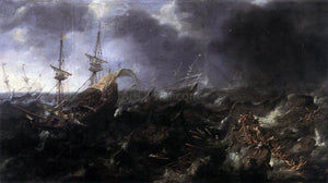  Andries Van Eertvelt Ships in Peril - Art Print